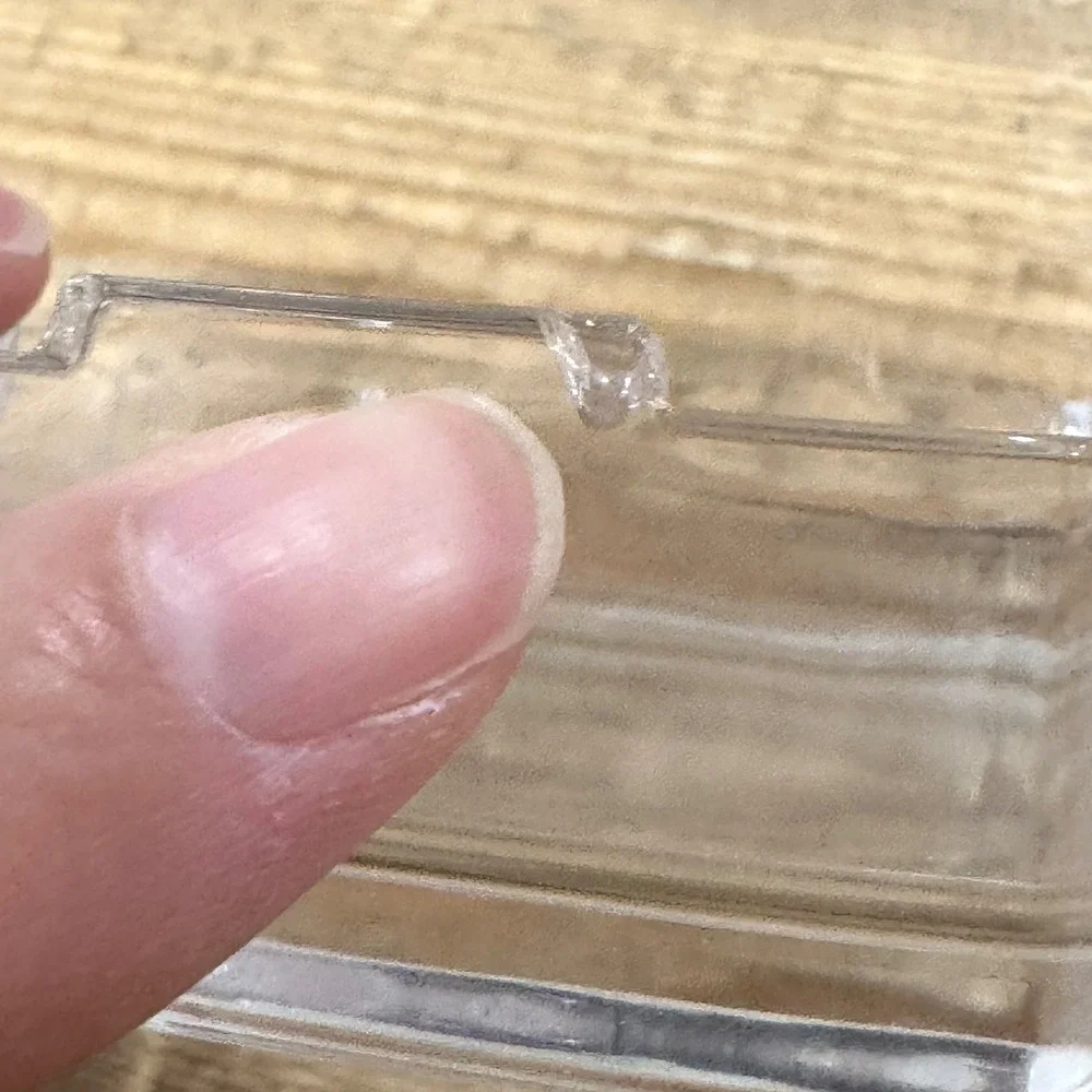 Clear Crystal Square Trinket Box Architectural Jewelry Case 1991 Kusak Engravers